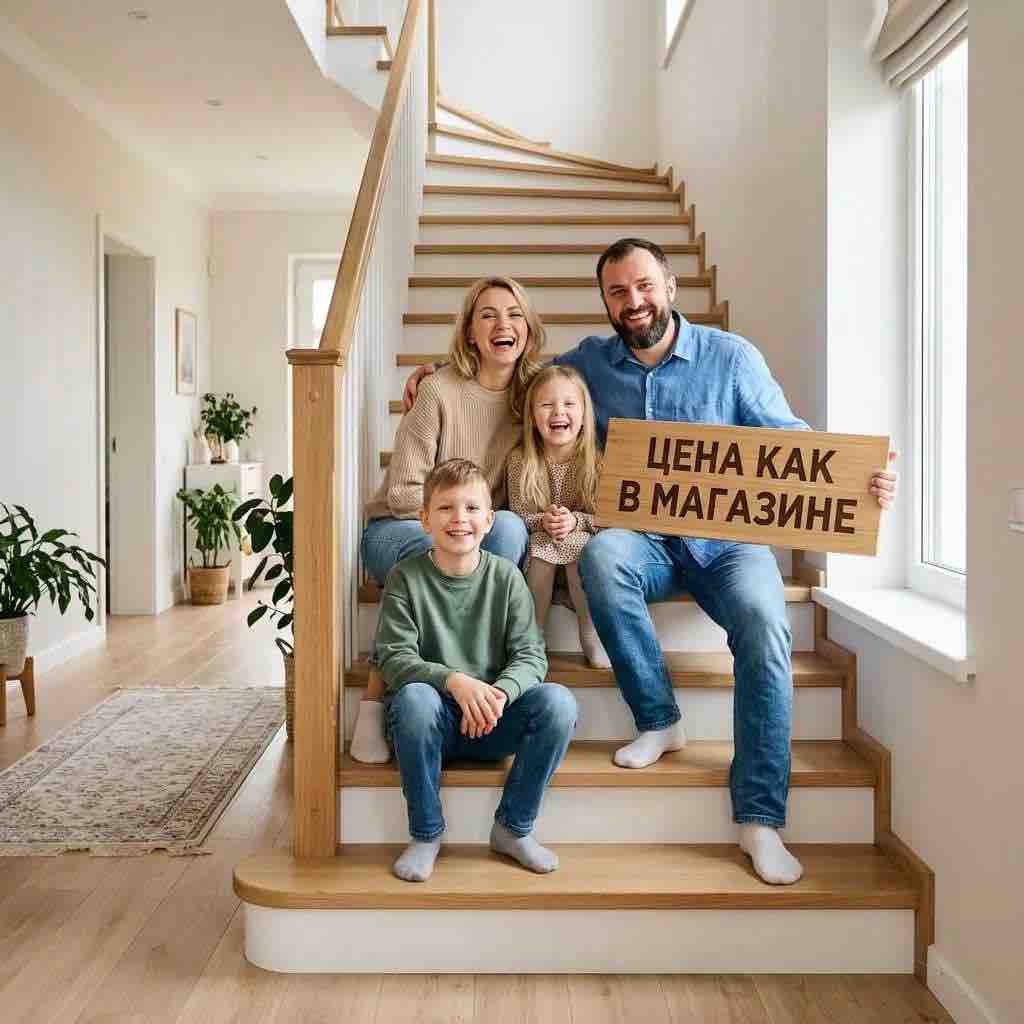 Семья на своей лестнице — цена как в магазине готовых